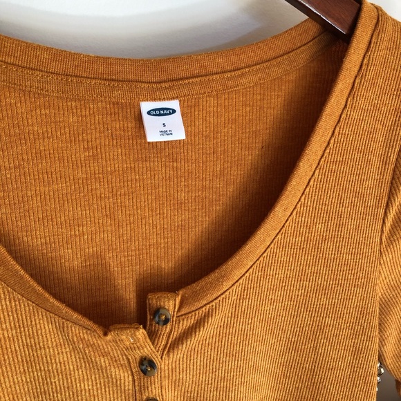 Goldenrod Button Front Henley - Picture 2 of 3